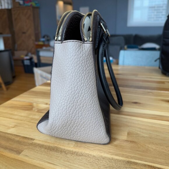 Kate Spade Grove Street Barton Leather Satchel – Brown & Taupe - Picture 5 of 11